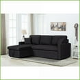 thumbnail image 5 of 82" Reversible Sleeper Sectional Sofa with Storage Chaise – Black Linen Modern Living Room Couch | Black | Linen | Square Arms, 5 of 8