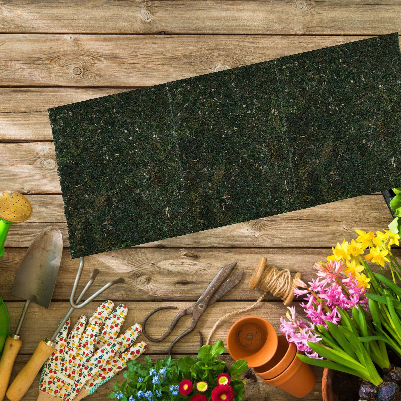 FENGGUIQU Artificial Moss Turf Mat for Garden and Home Decoration, Weather Resistant, Outdoor and Indoor Use