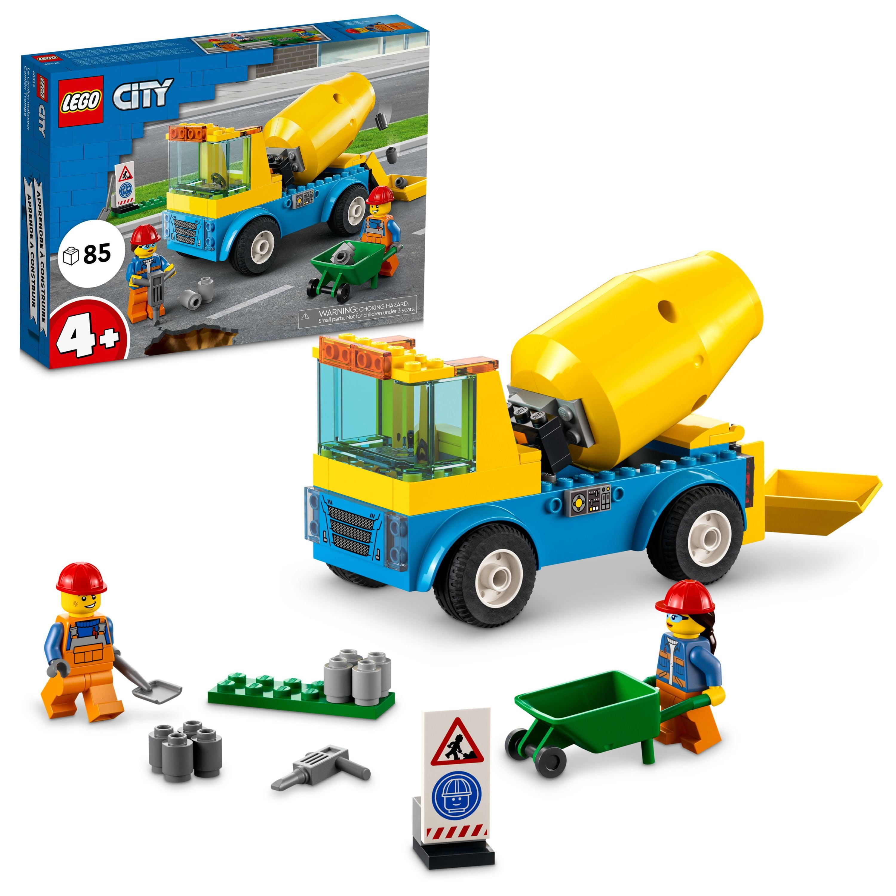 Mars zoom binnenvallen LEGO City Great Vehicles Cement Mixer 60325 Truck Toy, Construction Vehicle  Starter Building Set, Toys for Preschool Kids, Boys & Girls age 4 Plus  Years Old - Walmart.com