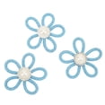 thumbnail image 3 of 3 broches de 6 cm de ancho, colores bonitos y bonitos con flores, broche para bolso, accesorio de joyería para regalo, hebilla de perla de red azul, 3 of 5