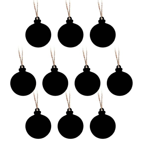CATIEBYE Catiebye 10 Pcs Black Wooden Balls Smooth Finish Christmas Pendant Wedding Decor DIY Crafts