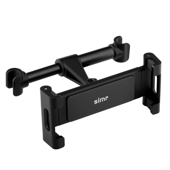 Car Headrest Tablet Mount - Simr Car Tablet Holder [Upgraded] Backseat Stand for 4.7~13" iPhone 6 7 8 Plus Xs Xr Max iPad air iPad Mini Samsung Tablet, Width 4~11 in (Black)