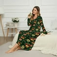 thumbnail image 3 of Tutolipy Christmas Nightgowns for Women Bow Printed Sleepwear Full Length Loungewear Long Sleeve Night Dress for Home, XL, 3 of 7