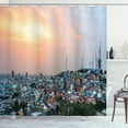 thumbnail image 1 of Ambesonne Ecuador Shower Curtain, Guayaquil City at Sunset, 69"Wx70"L, Multicolor, 1 of 3