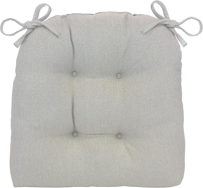 Klear Vu Outdoor 19 x 18 Inches Chair Cushions for Patio Furniture, U-Shaped Seat Pads with Ties, Premium Woven Fabric, Water-Repellent, Chemical-Free, Natural, 2 Count