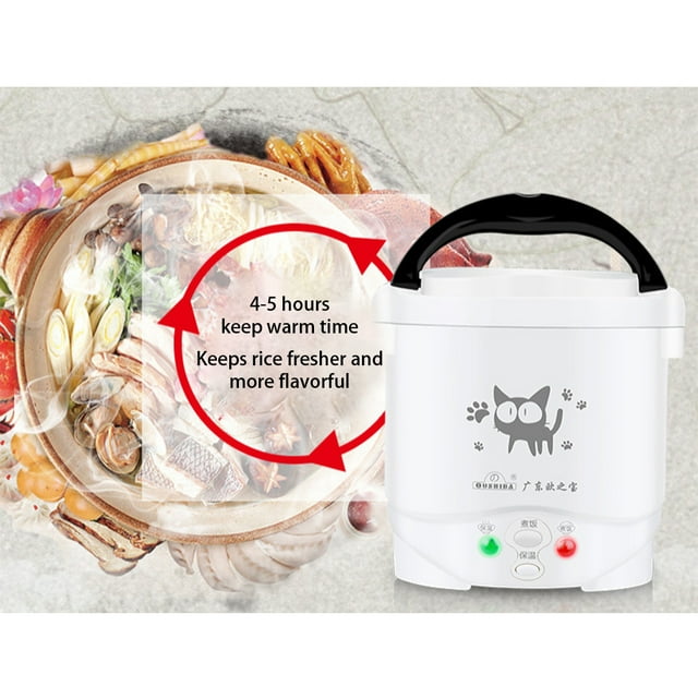 Becaristey Car Rice Cooker Mini Cooking Tools 1L Porridge Electric Heater Appliance 12V/green 12V