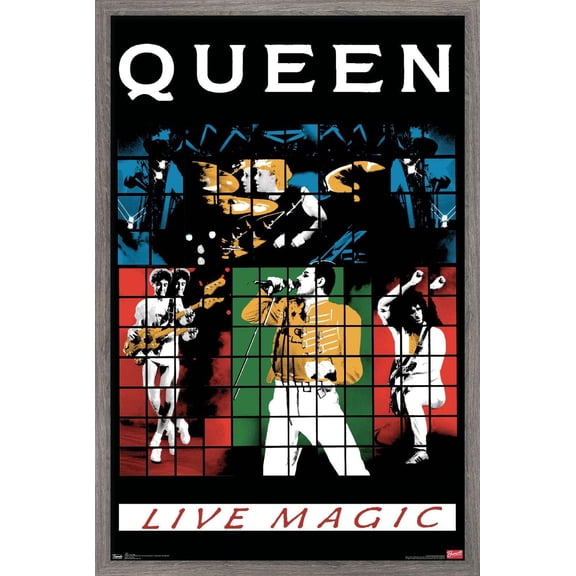 Trends International Queen - Live Magic Wall Poster 14.725" x 22.375" Barnwood Framed Version
