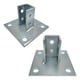 thumbnail image 1 of Paquete de 8 – Canal de base de poste de 4 agujeros cuadrado de 6 pulgadas para toda la orientación lateral del canal de puntal de 1-5/8 pulgadas – Electrogalvanizado resistente (8), 1 of 5