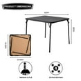 thumbnail image 4 of Pemberly Row Table Pliante Carrée Noire avec Cadre Métallique Robuste Rangement Facile, 4 of 6
