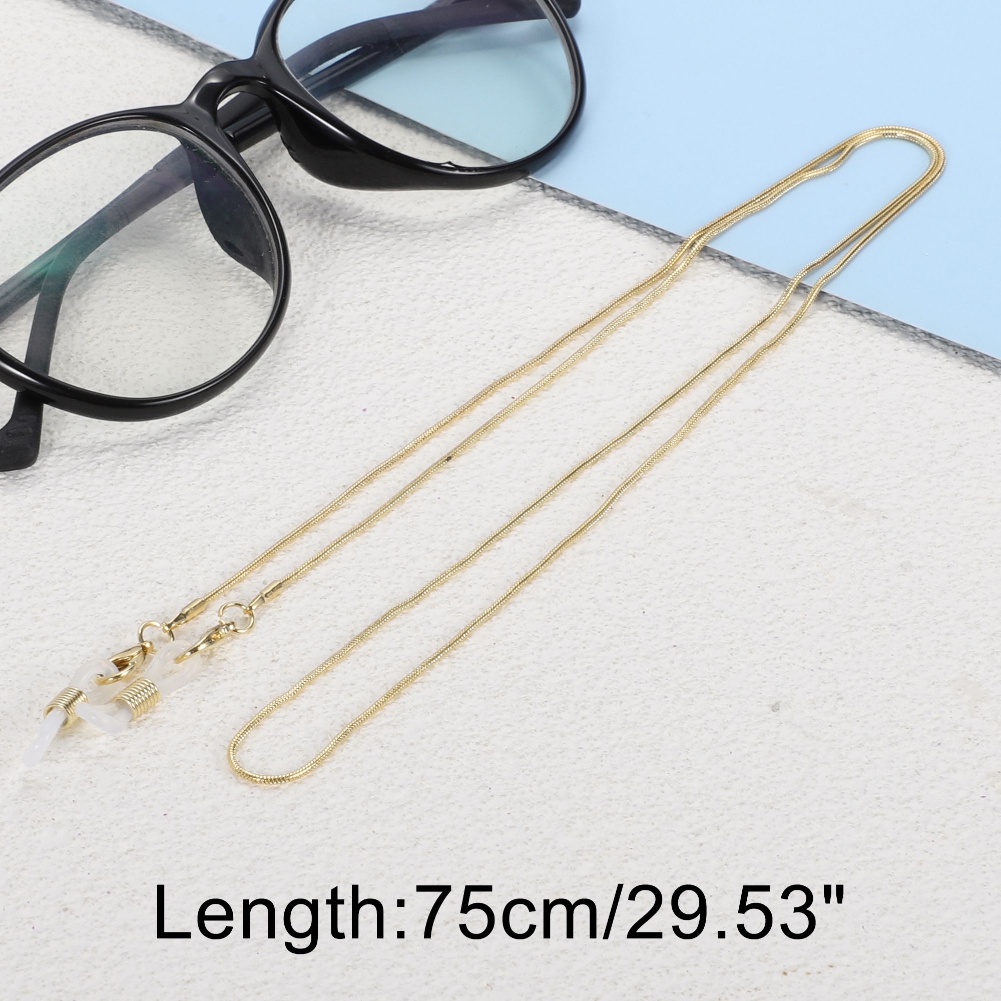 Unique Bargains Copper Snake Chain Pattern Eyeglass Chain 29.53" 1 Pc Light Gold Tone