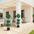 thumbnail image 7 of 4 Ft Artificial Laurel Tree, Triple Ball Topiary Potted Plant with Realistic Moss & UV Protection, for Indoor and Outdoor Decor in Living Room, Patio, or Entryway, 7 of 7