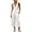 *White, variant on VBVC Women's Cotton Linen Jumpsuit with Pockets , V-Neck Button Down Wide Leg Romper For Women , Ladies' Summer Casual Cropped Overalls, S-2XL