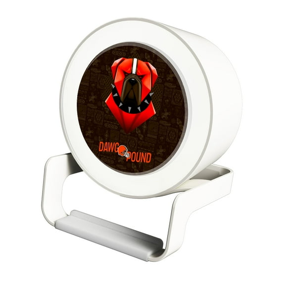 Keyscaper White Cleveland Browns Night Light Charger with Bluetooth Speaker