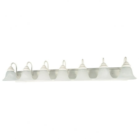 Nuvo 60-294 - Ballerina - 7 Light - 48" - Vanity - w/ Alabaster Glass Bell Shades