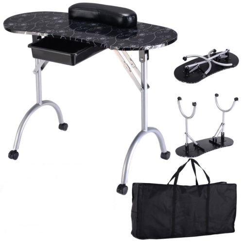 Ktaxon Folding Portable Manicure Table Nail Desk Work Station W/ Carrying Bag,Spa Beauty Salon