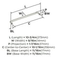 thumbnail image 5 of Amerock Coble 10-1/16 inch (256mm) Center-to-Center Satin Nickel Cabinet Pull, 5 of 6