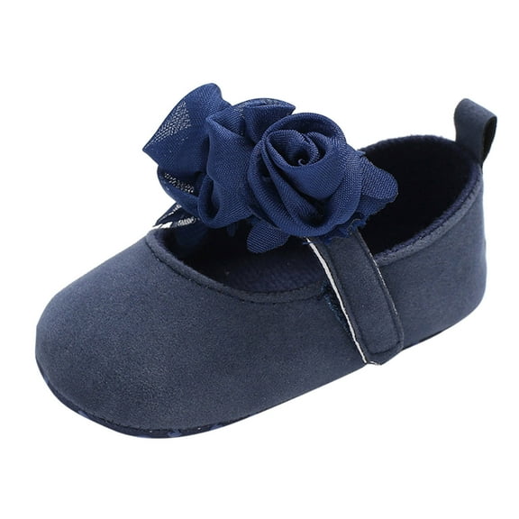 Otqutp Little Kid Comfortable Sneakers Children Baby Casual Shoes Floor Sports Shoes Flat Soles Lightweight Soft Solid Color Hook Loop Flowers