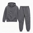 thumbnail image 3 of HCNTES Baby Boy Winter Clothes Toddler Boys Clothes Fall Winter Outfit Sets, Kids Outfits Sets 2T 3T 4T Solid Color Hoodie With Pocket Jogging Pants Two Pieces Tracksuit, 3 of 4