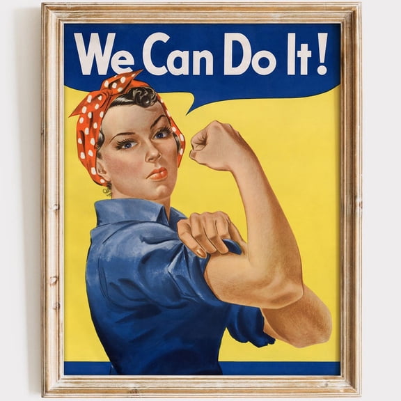 PosterArt Rosie the Riveter Art Print Vintage Wall Décor for Home or Office Inspiration, 8x12 UNFRAMED