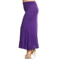 thumbnail image 2 of Women's Casual Foldable Waist Comfy Loose Fit Solid Maxi Skirt, 2 of 4