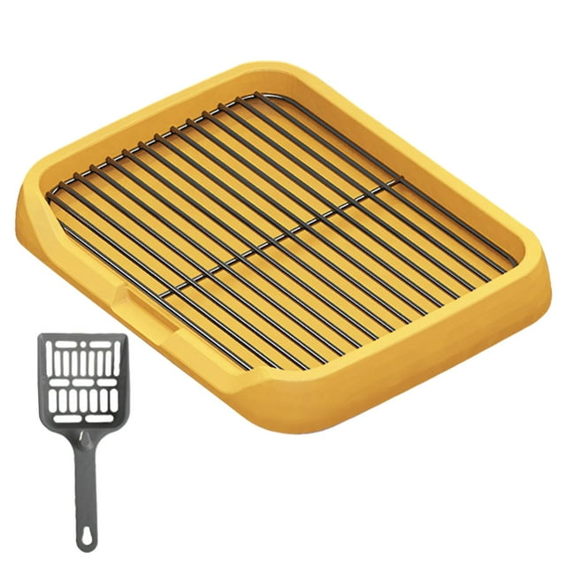 DOLITY Dog Toilet Keep Paws and Floors Clean Removable Mesh Grids Indoor Potty Tray Yellow