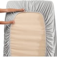 thumbnail image 3 of DNG Creations Twin Size - 8 To 10 Inch Deep Pocket 4 PC Microfiber Sheet Set - Silver, 3 of 5