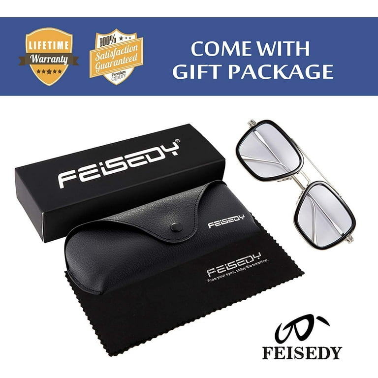 FEISEDY Retro 70s Aviator Sunglasses Tony Sunglasses Trendy Women