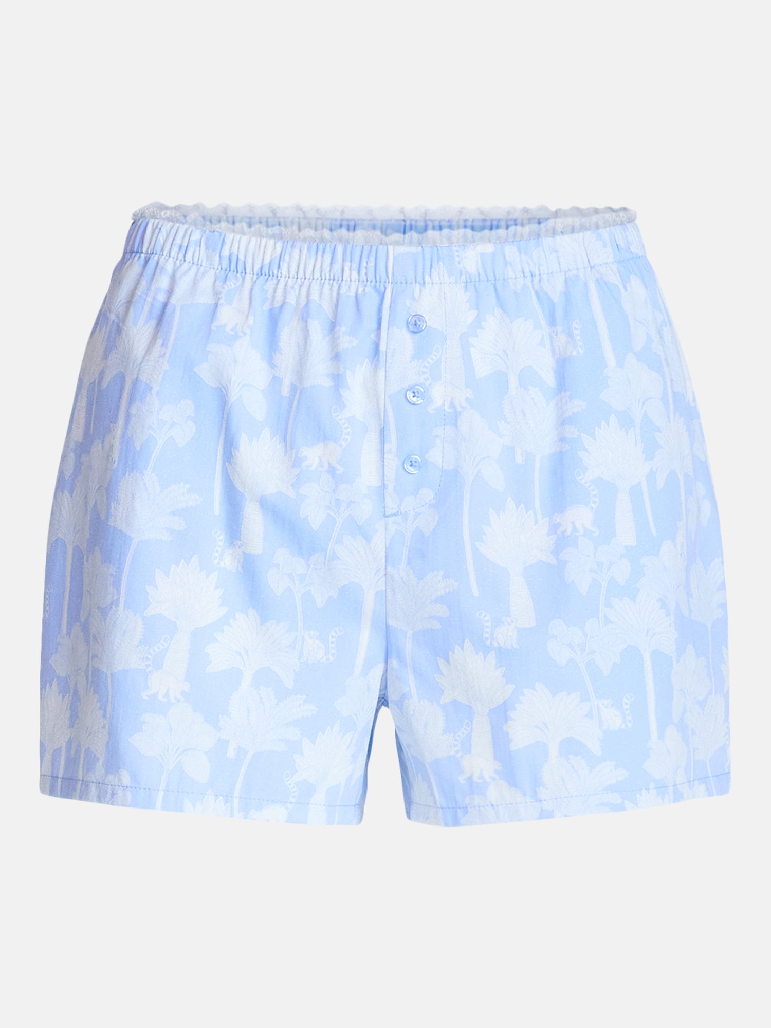 Joyspun Women's Woven Poplin Sleep Shorts, 3'' Inseam, Sizes XS-3X