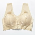 thumbnail image 4 of LYEAA Front Closure Bras for Women Plus Size Soft No Wire Lace Push up Everyday Bras Wireless Support Solid Lift Sleep Bras Comfortable Wirefree Breathable Shaping Daily Bralette Beige 5XL, 4 of 4