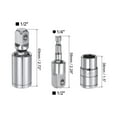 thumbnail image 2 of Uxcell 1/2" Drive 14mm Shallow Socket Swivel Joints Hex Shank Impact Driver Adaptor Set, 2 of 7