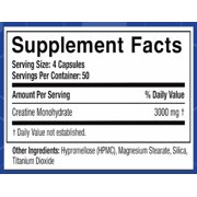 Creatine Monohydrate 3,000 mg – Muscle & Performance Support – 200 Veg Capsules