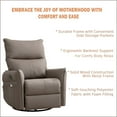 thumbnail image 6 of Rocking Recliner Chair,360 Degree Swivel Nursery Rocking Chair for 330 lbs Weight Capacity ,Glider Chair with Side Pocket, for Bedroom,Living Room Chair Home Theater Seat,(Brown), 6 of 9
