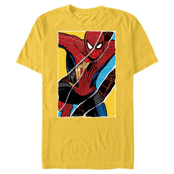 Marvel Spider-Man: No Way Home Spider-Men Comic Collage - Short Sleeve Blended T-Shirt for Adults - Customized-Yellow