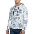 thumbnail image 2 of Hoodies for Men - Retro ice blue snowflakes Long Sleeve Comfrt Men'S Fashion Hoodies & Sweatshirts, Sweatshirts for Men Hoodies Pullover Clothing Clothes with Pouch, 2 of 7