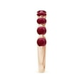 thumbnail image 4 of ANGARA Natural Floating Round 1.35 ct Ruby Semi Eternity Wedding Ring in 14K Rose Gold for Women (Size-3mm) | July Birthstone, Birthday, Anniversary, Jewelry Gift for Women | Natural Ruby Ring, 4 of 9