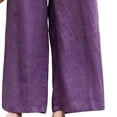 thumbnail image 3 of Favoffer Women's Plus Size Straight Leg Pants Solid Color Thin Elastic High Waist Pocket Casual Ankle Trousers Relaxed Daily Bottom for All Day Wear, 3 of 5