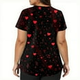 thumbnail image 5 of Womens Valentines Day Scrub Tops Loose Short Sleeve Cute Love Hearts Graphic Scrub Shirts Hoilday V Neck Scrubs Nursing Uniform Medical Nurse Workwear with Pockets Black M, 5 of 5