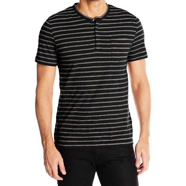 Cole Cole NEW Black Mens Size XL Henley Stripe Short