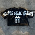 thumbnail image 2 of Camisetas góticas punk con letras de retazos para hombre y mujer, moda de corte de manga corta, Harajuku, tops lavados de gran tamaño Y2k, 2 of 5
