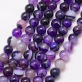 thumbnail image 1 of Natural Striped Agate/Banded Agate Bead Strands Round Grade A Dyed & Heated Indigo 6mm Hole: 1mm about 61pcs/strand 15 inch, 1 of 3