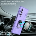 thumbnail image 6 of Nalacover Rugged Case for Samsung Galaxy Z Fold4, Slim Fit Finger Ring Holder Kickstand Magnetic Cover Compatible with Car Mount Anti-Scratches Shockproof Case for Samsung Galaxy Z Fold4,Purple, 6 of 10
