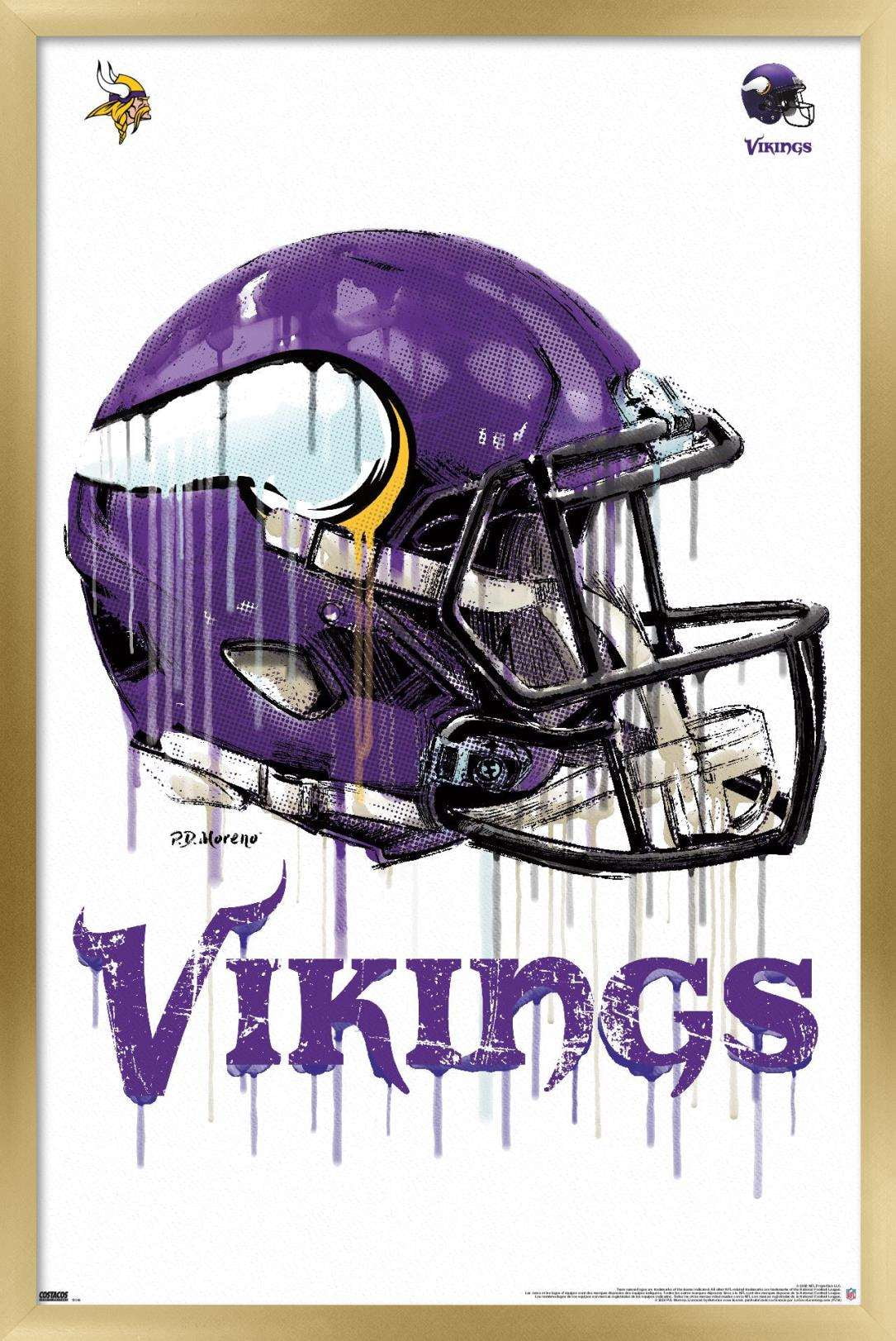 NFL Minnesota Vikings Drip Helmet 20 Wall Poster, 22.375" x 34
