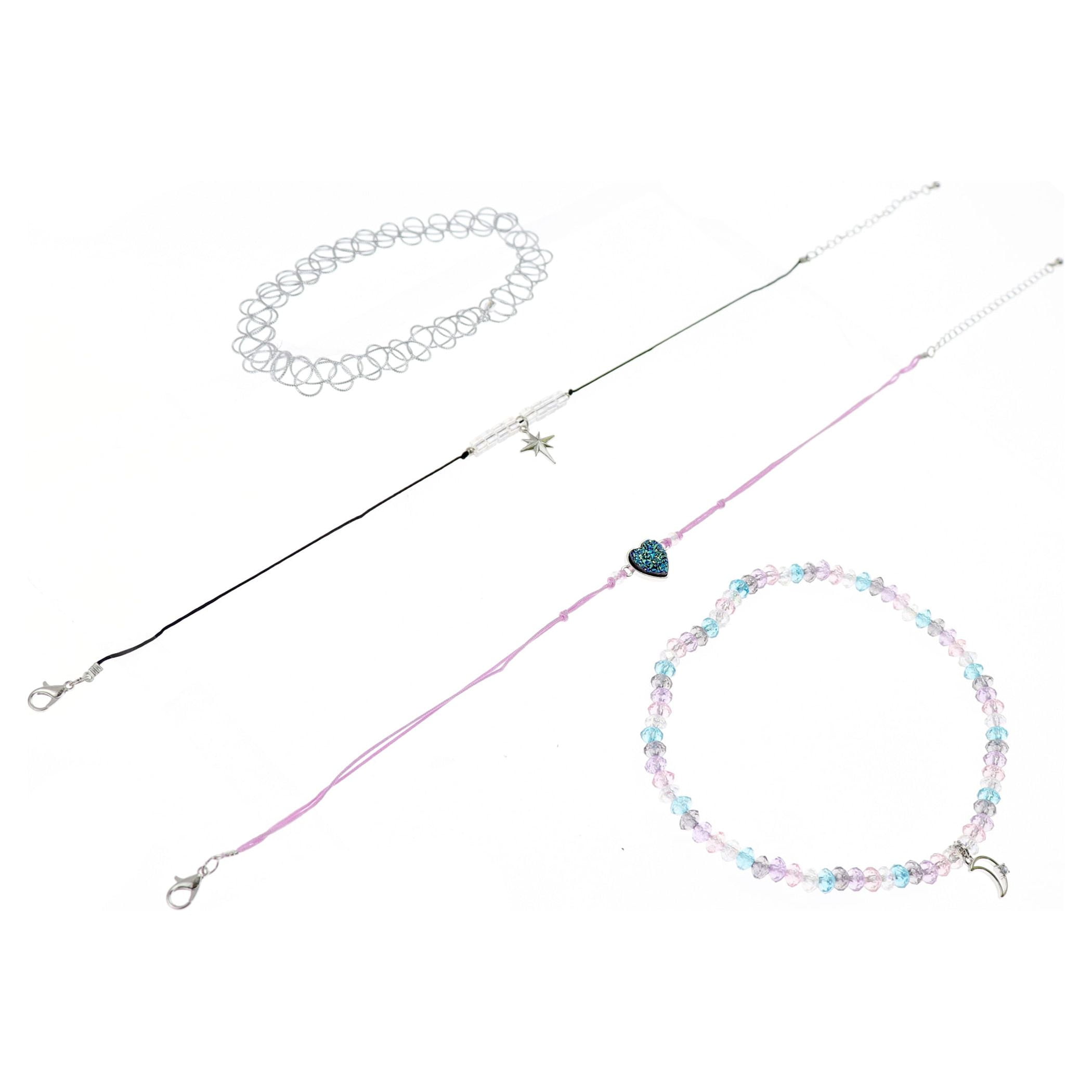 Wonder Nation Kids Celestial Necklace and Choker Set 4 Pack