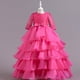 thumbnail image 2 of Vestido de fiesta de Navidad para niñas Vestido de ponchia de encaje grande para niñas Vestido de actuación para anfitriona de niña de las flores, 2 of 5