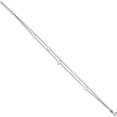 thumbnail image 2 of Sterling Silver Rhodium-Plated 2-Strand 9 In Plus 1In Ext. Heart Anklet (9 X 1) Made India qg4185-9, 2 of 5