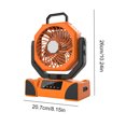 thumbnail image 2 of Ventilador recargable de ventilador de campamento solar con luz LED (naranja 10000mAh), 2 of 9