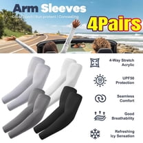 4 Pairs Arm Sleeves, Cooling UV Sun Protection Sports Compression for Men/Women, Sleeves to Cover Arms