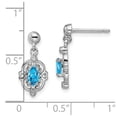thumbnail image 2 of FB Jewels Sterling Silver RhodiumPear Swiss Blue Topaz & Diamond Post Earrings, 2 of 2