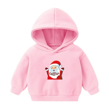 

eczipvz Girls Sweatshirt Pullover Outerwear Autumn and Winter Cartoon Hooded Sweatshirt Fleece Top Coat Jacket for Boys Girls(Pink 3-4 Years)