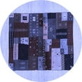 thumbnail image 1 of Ahgly Company Machine Washable Indoor Round Abstract Blue Contemporary Area Rugs, 6' Round, 1 of 4